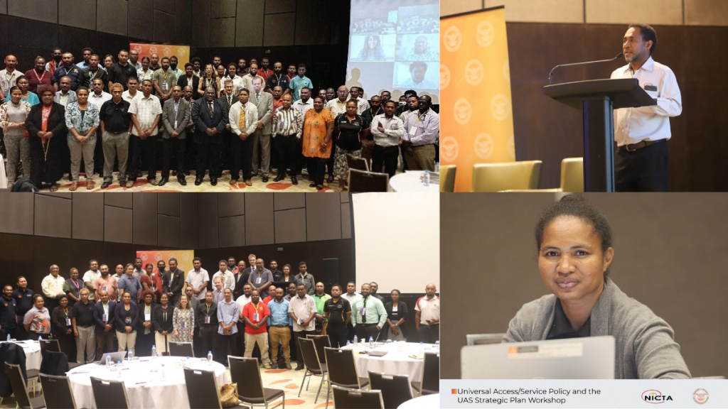 Collage of photos from Papua New Guinea’s National Broadband Plan Stakeholder Consultation Workshop
