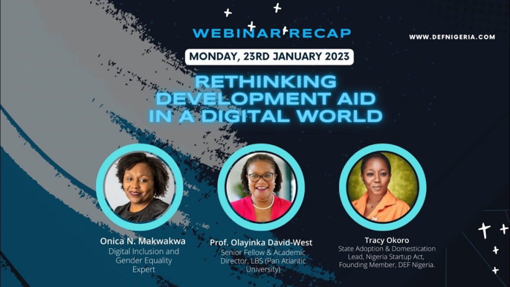 Promo poster of DEF Nigeria's event Rethinking Development Aid in a Digital World